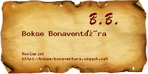 Bokse Bonaventúra névjegykártya